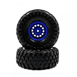 Traxxas -  Tires & wheels, assembled (Method Race Wheels® 105 Beadlock 1.9" satin black chrome, blue beadlock style wheels, Canyon Trail 4.6x1.9" tires, foam inserts) (1 left, 1 right)